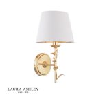 Laura Ashley Halton Wall Light Distressed Gold Leaf With Shade