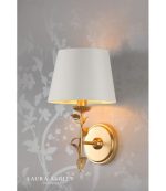 Laura Ashley Halton Wall Light Distressed Gold Leaf With Shade - Image 3