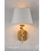 Laura Ashley Halton Wall Light Distressed Gold Leaf With Shade - Image 5