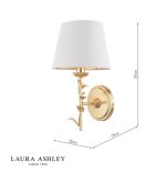 Laura Ashley Halton Wall Light Distressed Gold Leaf With Shade - Image 6