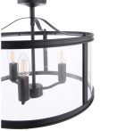 Laura Ashley Harrington 3lt Semi-Flush Matt Black & Glass - Image 2