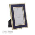 Laura Ashley Harrison Photo Frame Brushed Brass and Blue 4x6 inch