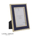 Laura Ashley Harrison Photo Frame Brushed Brass and Blue 4x6 inch