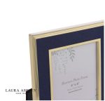 Laura Ashley Harrison Photo Frame Brushed Brass and Blue 4x6 inch - Image 3