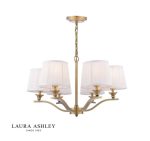 Laura Ashley Hemsley 6lt Chandelier Matt Antique Brass With Shade