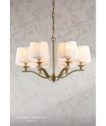 Laura Ashley Hemsley 6lt Chandelier Matt Antique Brass With Shade - Image 4