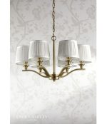 Laura Ashley Hemsley 6lt Chandelier Matt Antique Brass With Shade - Image 5