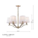 Laura Ashley Hemsley 6lt Chandelier Matt Antique Brass With Shade - Image 6