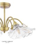 Laura Ashley Kerswell 6lt Semi-Flush Matt Antique Brass & Glass - Image 2
