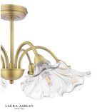 Laura Ashley Kerswell 6lt Semi-Flush Matt Antique Brass & Glass - Image 3