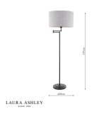 Laura Ashley Marlowe Floor Lamp Matt Black With Shade - Image 6