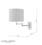 Laura Ashley Marlowe Wall Light Polished Nickel With Shade - Image 6