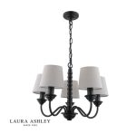 Laura Ashley Norbury 5lt Armed Pendant Matt Black With Shade - Image 3