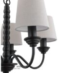 Laura Ashley Norbury 5lt Armed Pendant Matt Black With Shade - Image 2