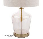 Laura Ashley Ockley Table Lamp Antique Brass & Champagne Glass With Shade - Image 3