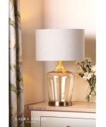 Laura Ashley Ockley Table Lamp Antique Brass & Champagne Glass With Shade - Image 4