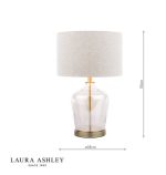 Laura Ashley Ockley Table Lamp Antique Brass & Champagne Glass With Shade - Image 6