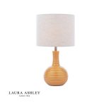 Laura Ashley Padley Table Lamp Yellow Ceramic & Antique Brass With Shade