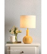 Laura Ashley Padley Table Lamp Yellow Ceramic & Antique Brass With Shade - Image 4