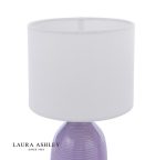 Laura Ashley Penny Table Lamp Purple Ceramic & Polished Chrome With Shade (Twin Pack) - Image 2