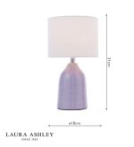 Laura Ashley Penny Table Lamp Purple Ceramic & Polished Chrome With Shade (Twin Pack) - Image 6