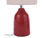 Laura Ashley Penny Table Lamp Red Ceramic & Polished Chrome With Shade (Twin Pack) - Image 3