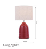 Laura Ashley Penny Table Lamp Red Ceramic & Polished Chrome With Shade (Twin Pack) - Image 6