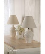 Laura Ashley Pussywillow Table Lamp Cream Ceramic & Polished Chrome With Shade (Twin Pack) - Image 5