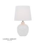 Laura Ashley Redhall Table Lamp White Ceramic & Polished Chrome With Shade