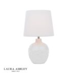 Laura Ashley Redhall Table Lamp White Ceramic & Polished Chrome With Shade