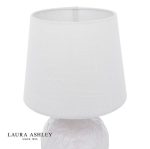 Laura Ashley Redhall Table Lamp White Ceramic & Polished Chrome With Shade - Image 2
