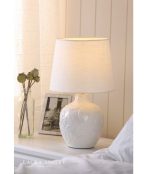 Laura Ashley Redhall Table Lamp White Ceramic & Polished Chrome With Shade - Image 4