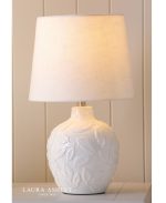 Laura Ashley Redhall Table Lamp White Ceramic & Polished Chrome With Shade - Image 5