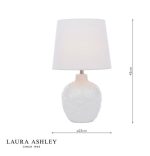 Laura Ashley Redhall Table Lamp White Ceramic & Polished Chrome With Shade - Image 6