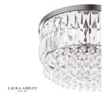 Laura Ashley Rhosill 3lt Semi-Flush Crystal & Aged Pewter - Image 2