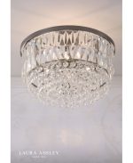 Laura Ashley Rhosill 3lt Semi-Flush Crystal & Aged Pewter - Image 4