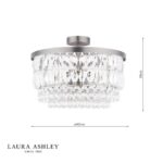 Laura Ashley Rhosill 3lt Semi-Flush Crystal & Aged Pewter - Image 5