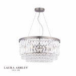 Laura Ashley Rhosill 4lt Pendant Crystal & Aged Pewter