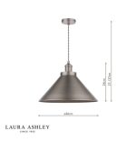 Laura Ashley Rufus Pendant Industrial Nickel - Image 6