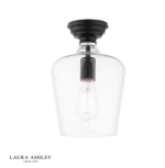 Laura Ashley Ockley Semi-Flush Matt Black & Glass
