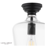 Laura Ashley Ockley Semi-Flush Matt Black & Glass - Image 2