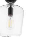 Laura Ashley Ockley Semi-Flush Matt Black & Glass - Image 3