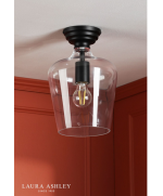 Laura Ashley Ockley Semi-Flush Matt Black & Glass - Image 5