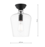 Laura Ashley Ockley Semi-Flush Matt Black & Glass - Image 6