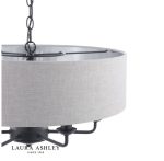 Laura Ashley Sorrento 6lt Shadelier Matt Black With Natural Shade - Image 2