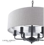 Laura Ashley Sorrento 6lt Shadelier Matt Black With Natural Shade - Image 3