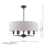Laura Ashley Sorrento 6lt Shadelier Matt Black With Natural Shade - Image 5