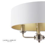 Laura Ashley Sorrento 3lt Semi-Flush Antique Brass With Ivory Shade - Image 3