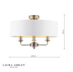 Laura Ashley Sorrento 3lt Semi-Flush Antique Brass With Ivory Shade - Image 6