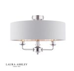 Laura Ashley Sorrento 3lt Semi-Flush Polished Nickel With Silver Shade